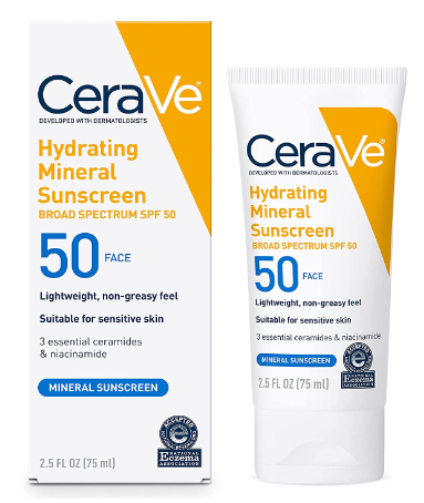 CeraVe Mineral Sunscreen SPF 50 - Advanced Protection and Hydration